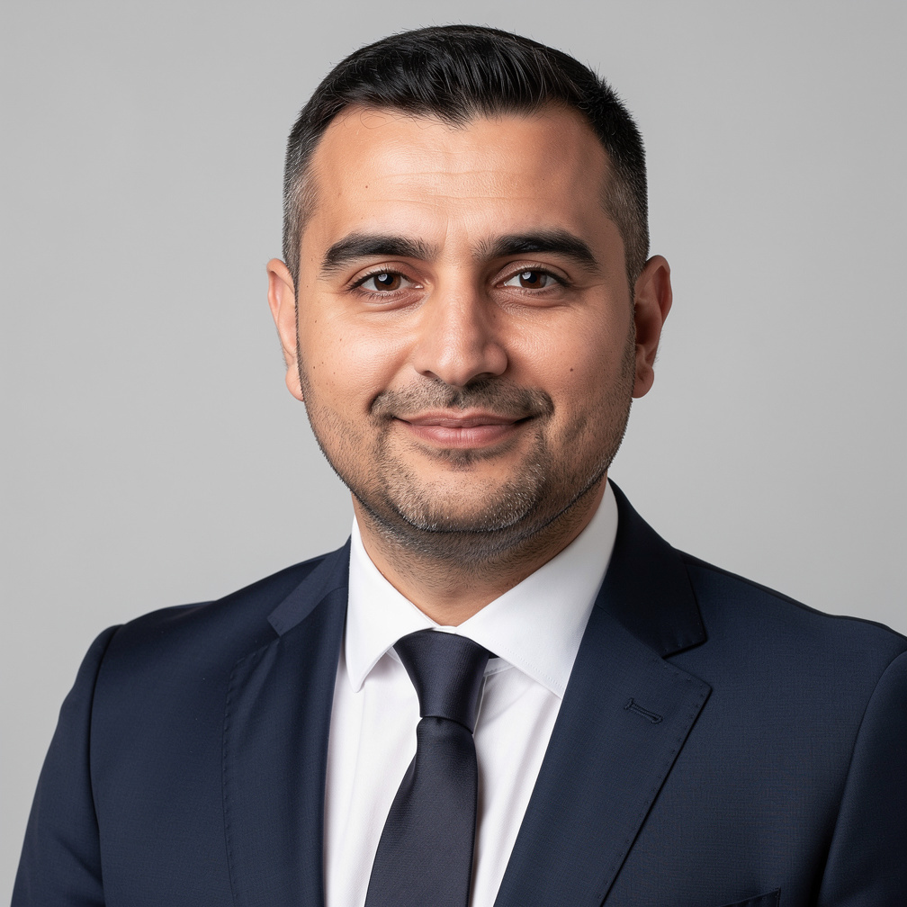 Studio portrait of a Turkish man notarial process coordinator
