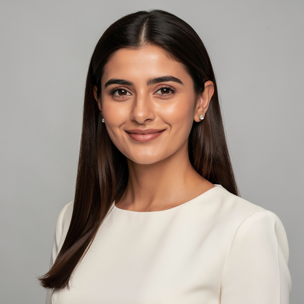 Studio portrait of a Turkish woman document specialist